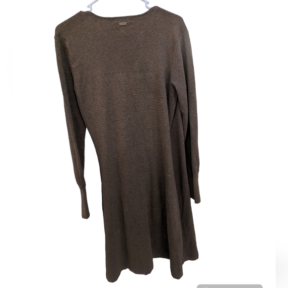 Prana🤎 Bryce Bluff Midi Faux Wrap Sweater Dress in Camel Sz Medium. - Picture 7 of 11